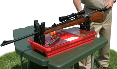 ROTHERY MTM portable rifle and shotgun maintenance centre with tools and compartments for firearm cleaning and care.