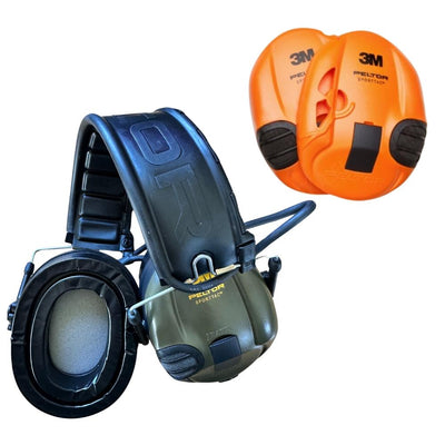 ROTHERY PELTOR electronic ear defenders with cooling gel pads for Sporttac 3M, featuring adjustable headband and hearing protection.