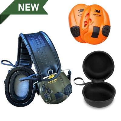 ROTHERY PELTOR electronic ear defenders with cooling gel pads for SportTac 3M hearing protection, shown with adjustable headband and ear cups.