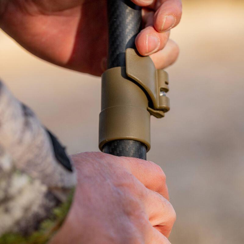 ROTHERY Primos Apex Trigger Stick carbon fiber bipod for stable rifle shooting with adjustable height and lightweight design.