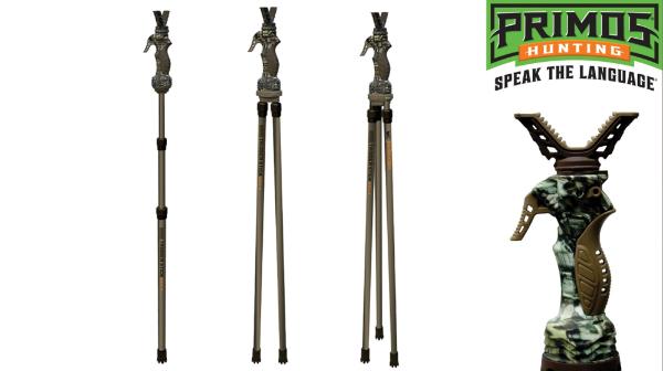 ROTHERY Primos Trigger Stick Gen 3 Tall Tripod in camo with adjustable legs and included camera mount for stable shooting support.