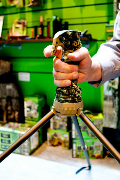 ROTHERY Primos Trigger Stick Gen 3 Tall Tripod in camo with adjustable legs and a free camera mount for stable shooting support.