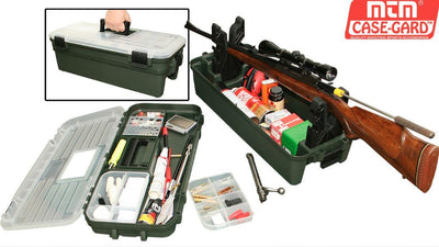 ROTHERY MTM Shooters Range Box with rifle rests, bipods, and tripods for precise shooting and firearm stability.