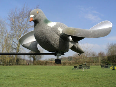 Air Pro Pigeon Decoy with Spinning Wings – Flocked Motion Decoys for Magnets and Bouncers