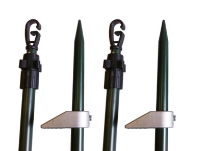 4 Single Spike Hide Poles With Camo or Green Canvas Bag