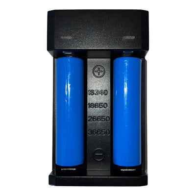 Shenzhen Home Security 18650 battery and charger set, compact rechargeable lithium-ion power source with charging cable.