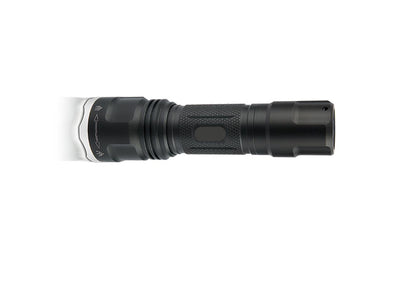Shenzhen Home Security Nightsight Hell Fire infrared zoomable illuminator torch, black with adjustable focus and tracer design.
