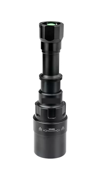 NightSniper Infrared Hell Cat Torch 810nm with battery, charger, and dimmer switch, designed for night vision and security use.
