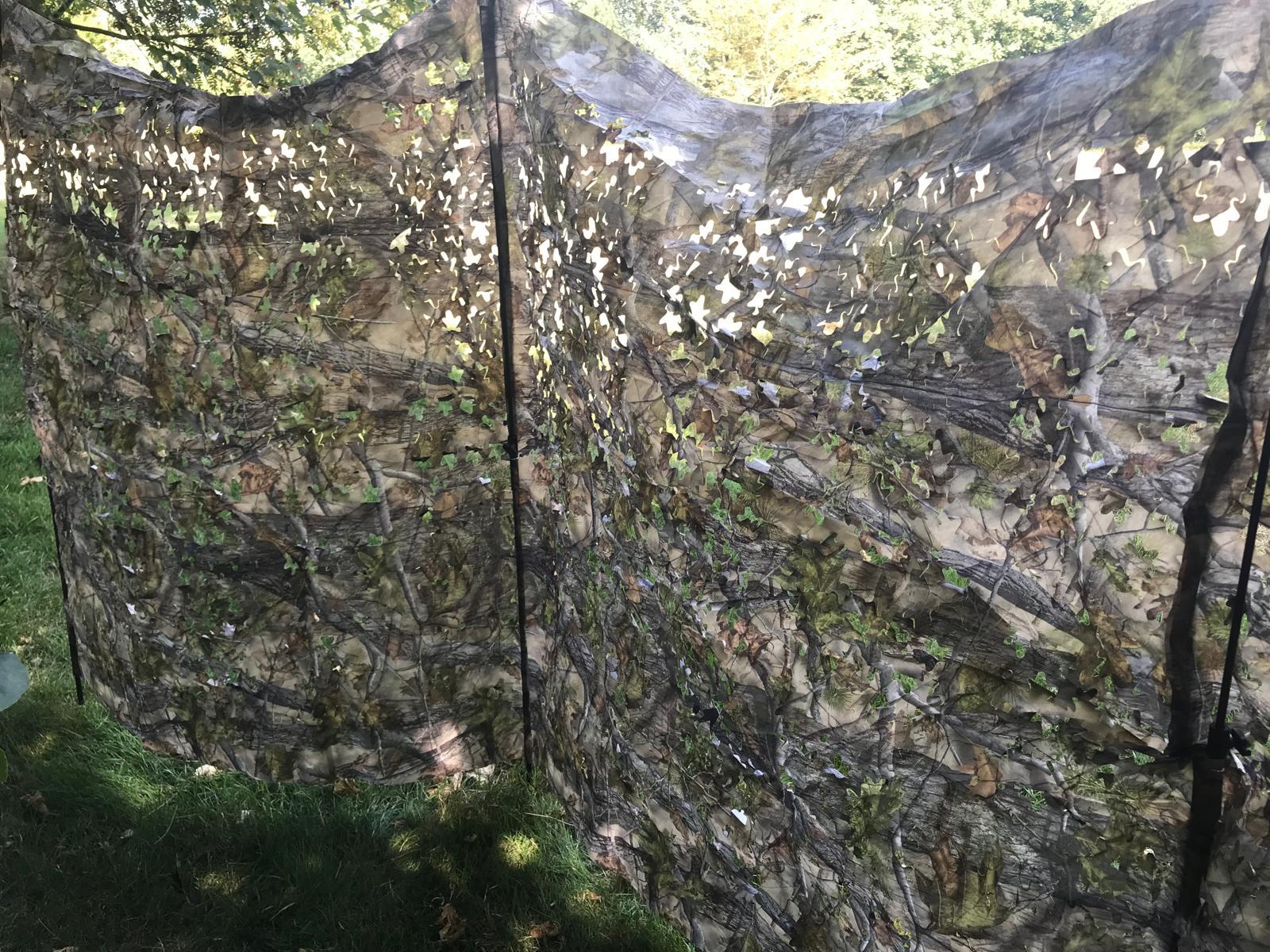 Telescopic pigeon hide in forest camo by SIMON, showing adjustable design and camouflage fabric for bird watching and hunting.