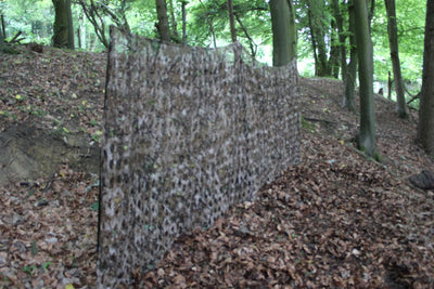 Simon winter stealth camo netting, 5m x 1.5m, showing textured camouflage pattern ideal for concealment and outdoor use