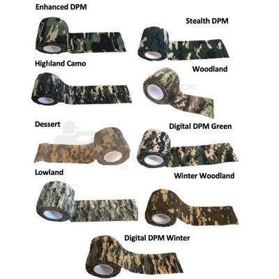 Reusable non-stick camo tape by Simon featuring a camouflage pattern, ideal for versatile, durable application in various tasks.
