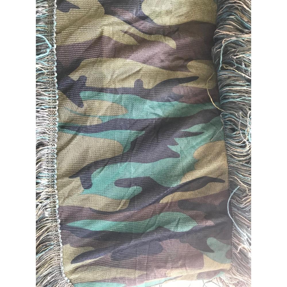 SIMON Ghillie Hide Camo Netting, 4m camouflage netting for hunting or outdoor concealment, with leafy pattern and mesh design.