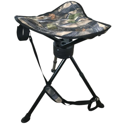 Simon compact camo swivel hide seat showing a comfortable, camo-patterned seat with swivel base for versatile seating.