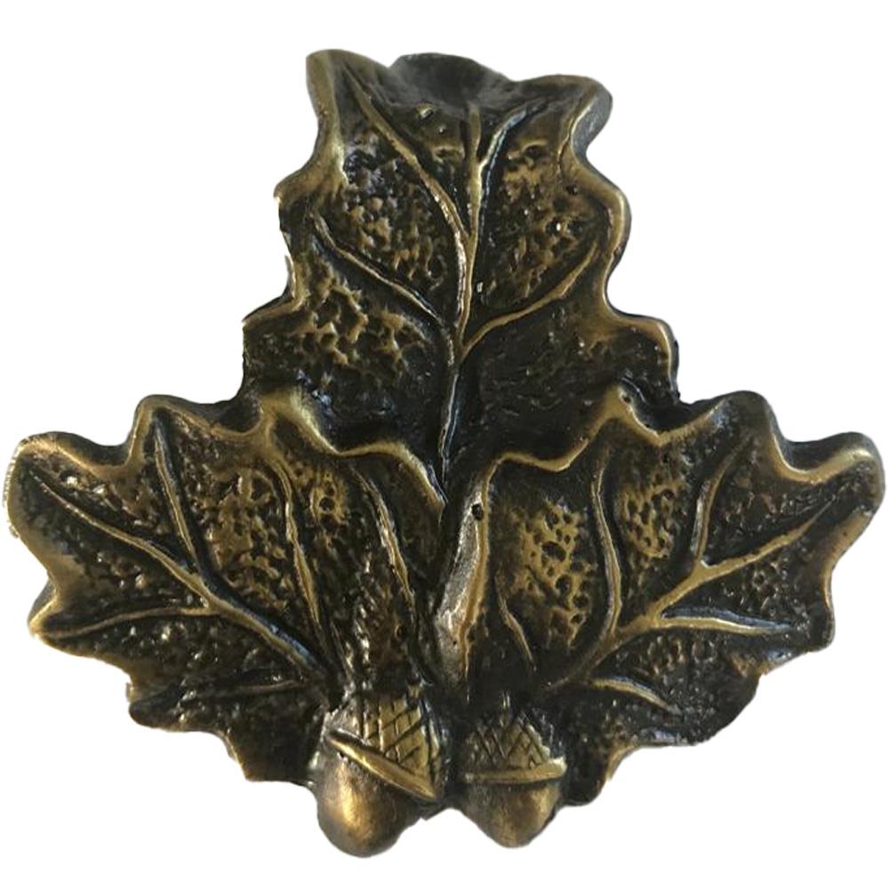 Gold oak leaf embellishment for wild boar trophy plate by SPJAGD, detailed metallic design for hunting trophy display.
