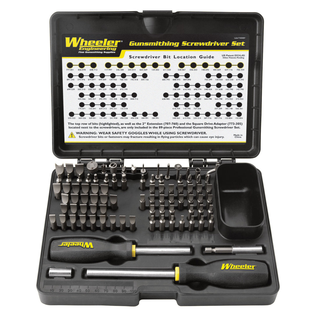 Sportsman Wheeler Professional Gunsmithing Screwdriver Set with 36, 43, 65, 72, or 89 precision screwdrivers for firearm maintenance.