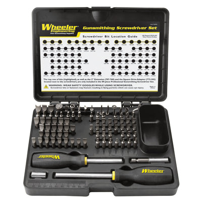 Sportsman Wheeler Professional Gunsmithing Screwdriver Set with 36, 43, 65, 72, or 89 precision screwdrivers for firearm maintenance.