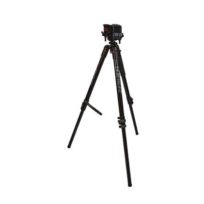 SPORTSMAN Bog Death Grip clamping aluminium tripod shooting stick with adjustable legs and grip for stability in outdoor shooting.