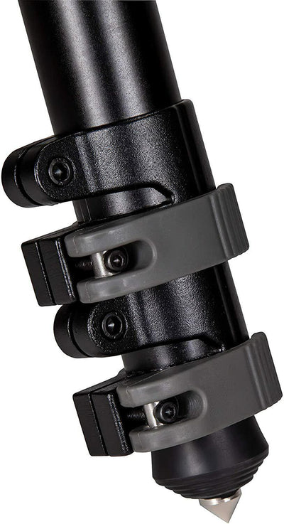 Sportsman BOG Death Grip Clamping Carbon Tripod Shooting Stick set up for stable shooting with adjustable clamp and lightweight design.