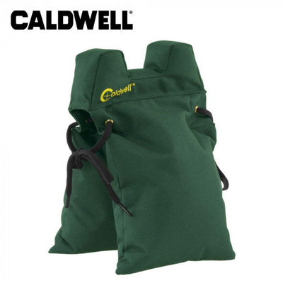 Filled Caldwell blind bag from Sportsman, with multiple compartments and gear for hunting or outdoor activities.