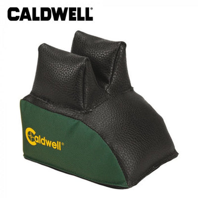 Filled Caldwell medium high rear bag by Sportsman, designed for firearm stability and support in shooting sports.