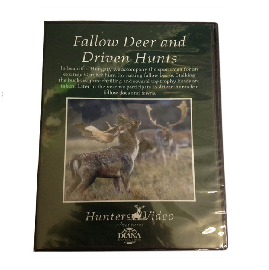 Fallow deer and driven hunts DVD by SPORTSMAN showing a rural hunting scene with deer and hunters in action.