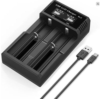 USB LCD Battery Smart Charger 18650 AA