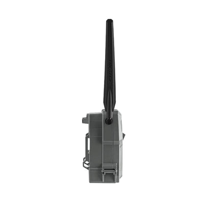 Spypoint FLEX DARK digital trail camera accessory by TJACKS, showing the camera with black casing and outdoor mounting features.