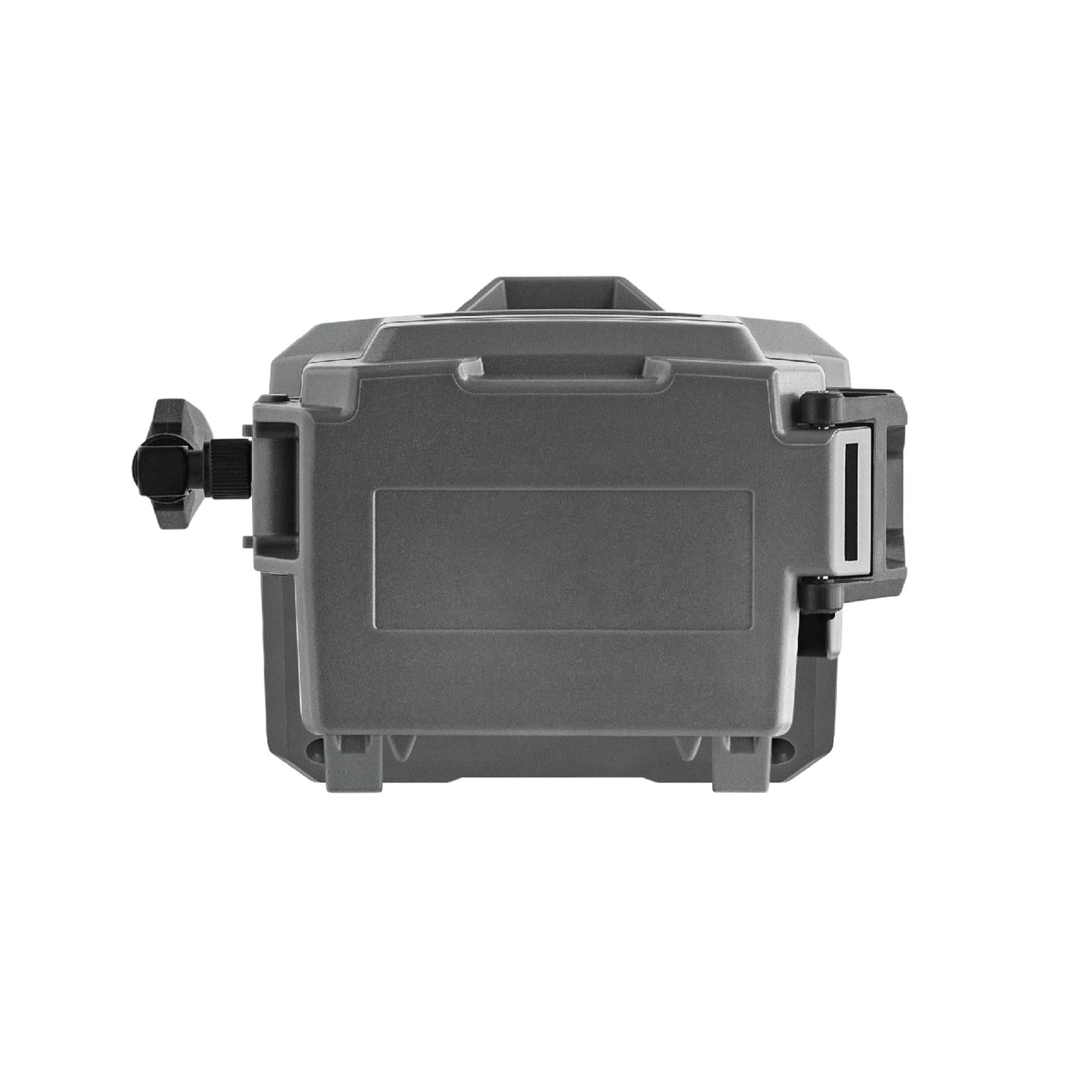 TJACKS accessories for Spypoint FLEX-S-DARK digital trail camera, showing camera with dark camouflage finish and mounting strap.
