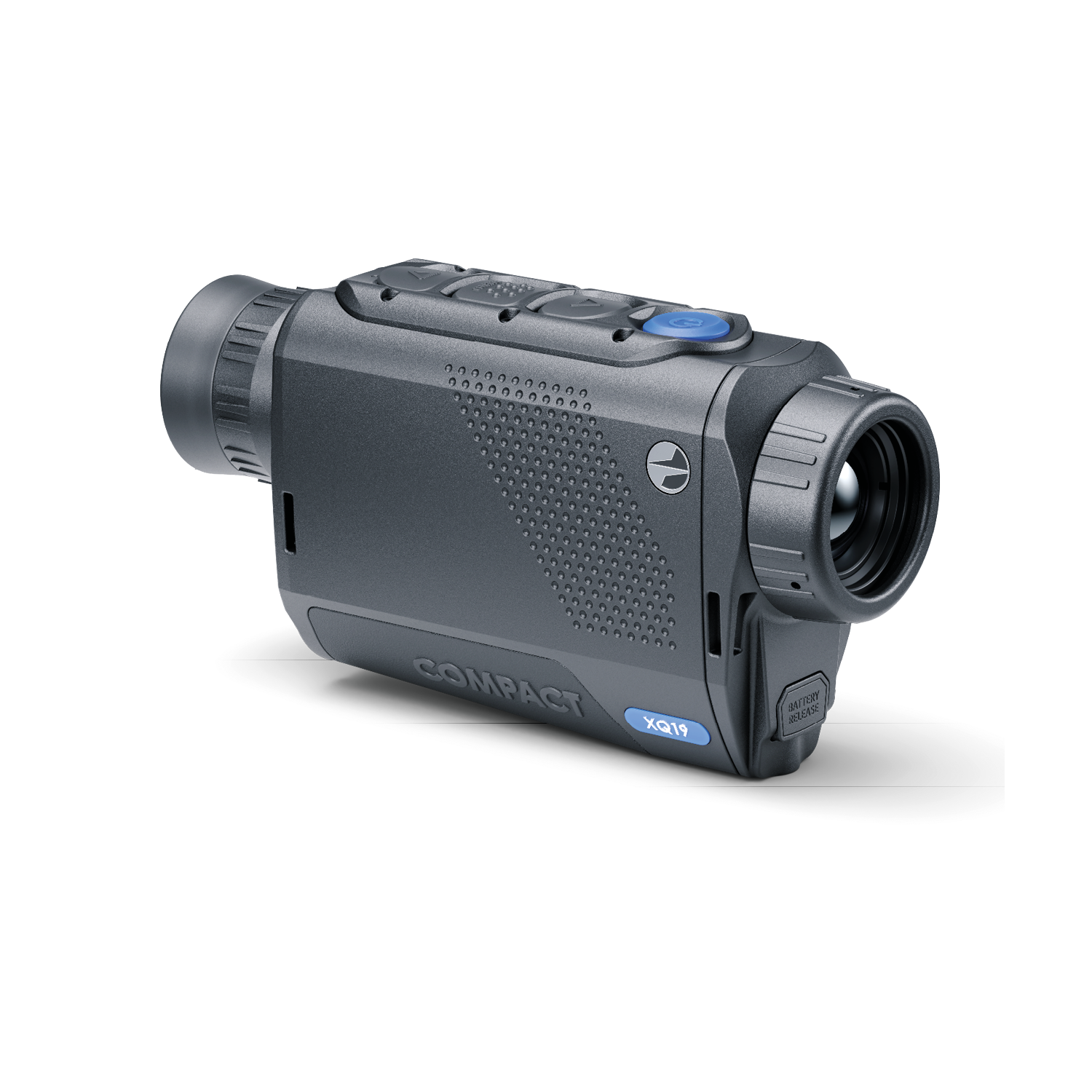 Pulsar Axion Compact XQ30 PRO thermal imaging monocular by TJACKS, showing its compact design and lens details.