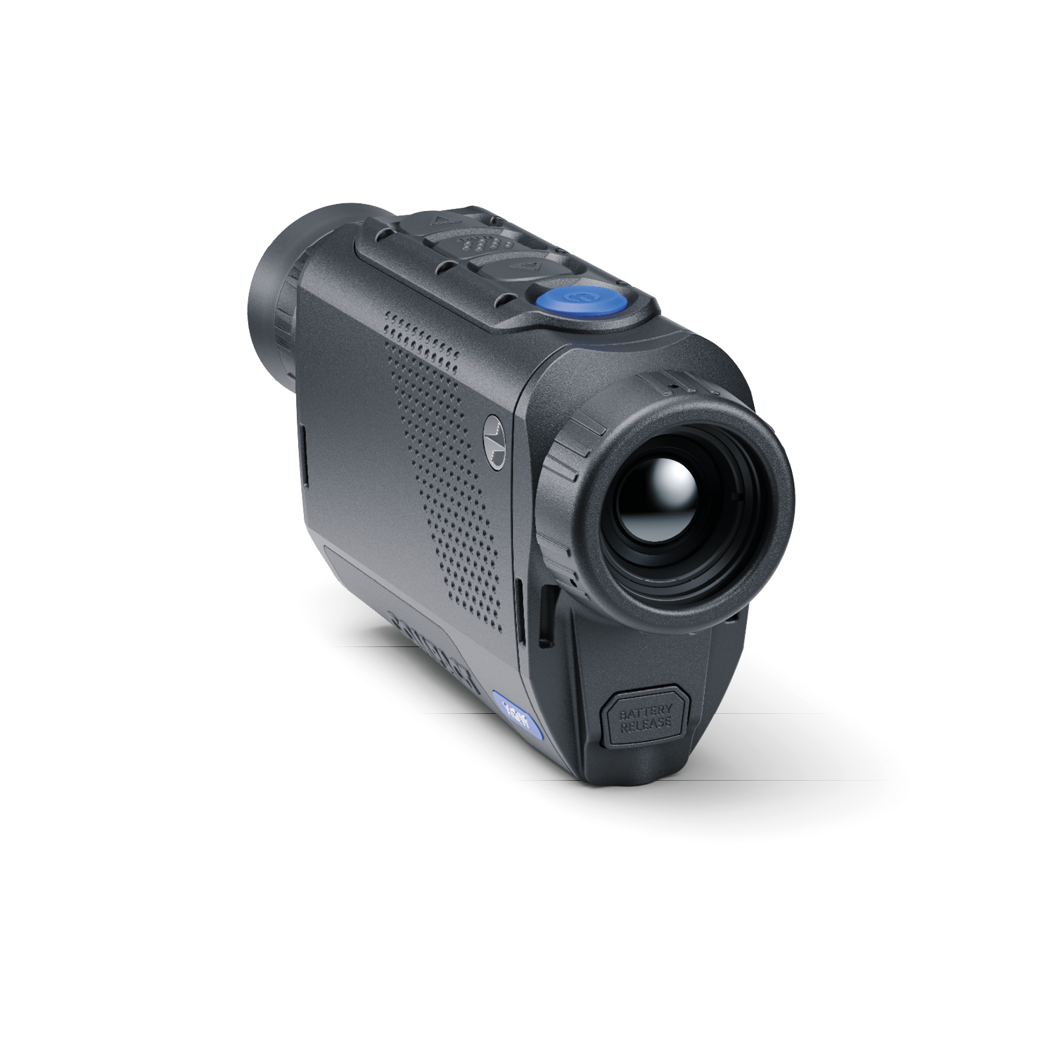 Pulsar Axion Compact XQ30 PRO thermal monocular from TJACKS, showing the device with lens and control buttons.