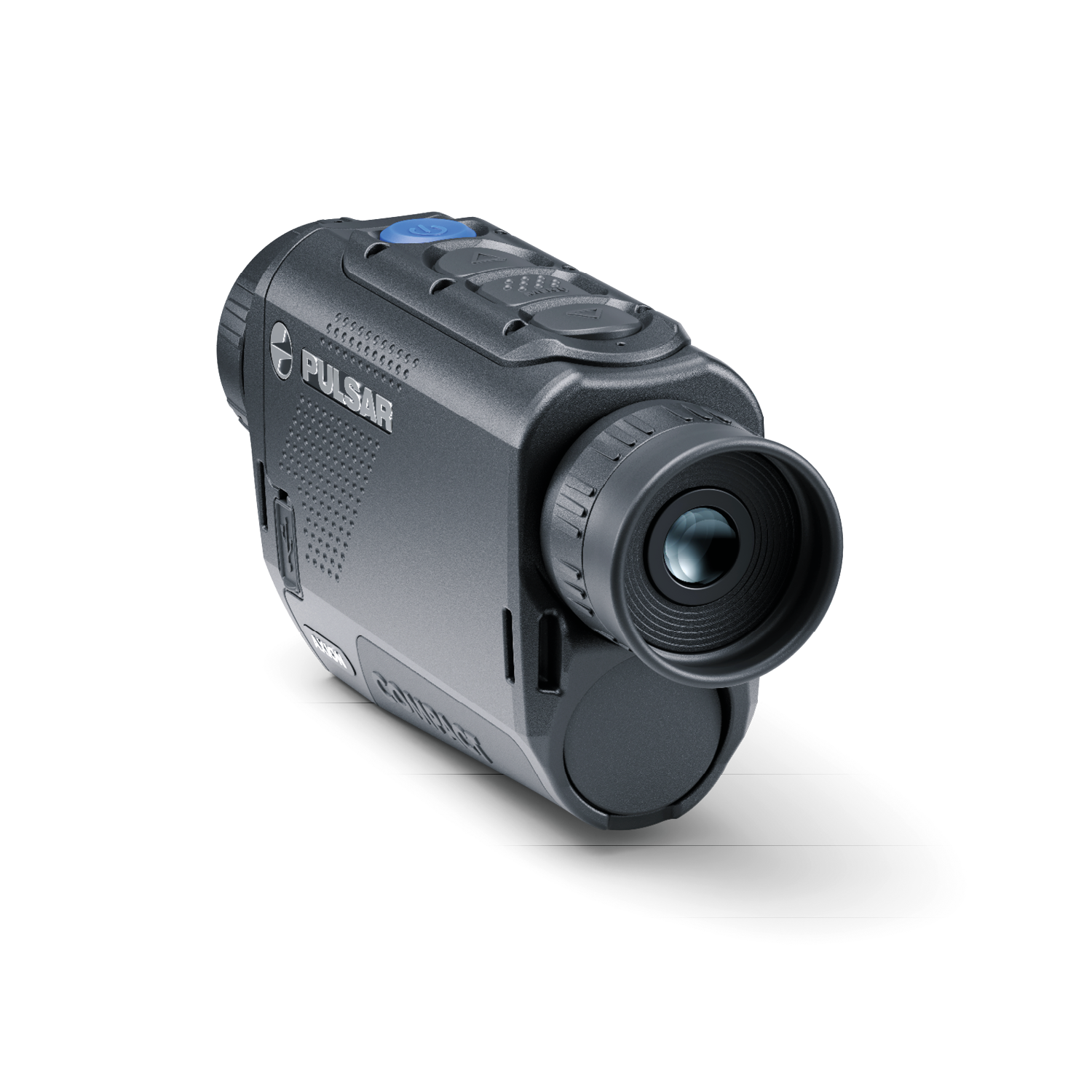 Pulsar Axion Compact XQ30 PRO thermal imaging monocular by TJACKS showing its compact design and lens details.