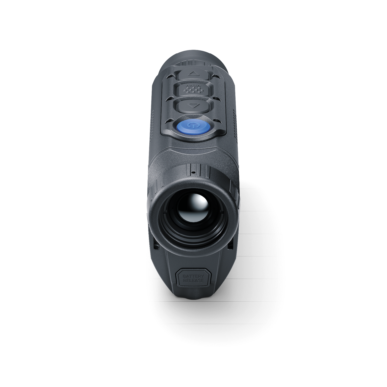 Pulsar Axion Compact XQ30 PRO thermal monocular by TJACKS, showing the device with lens and control buttons in a clear view.