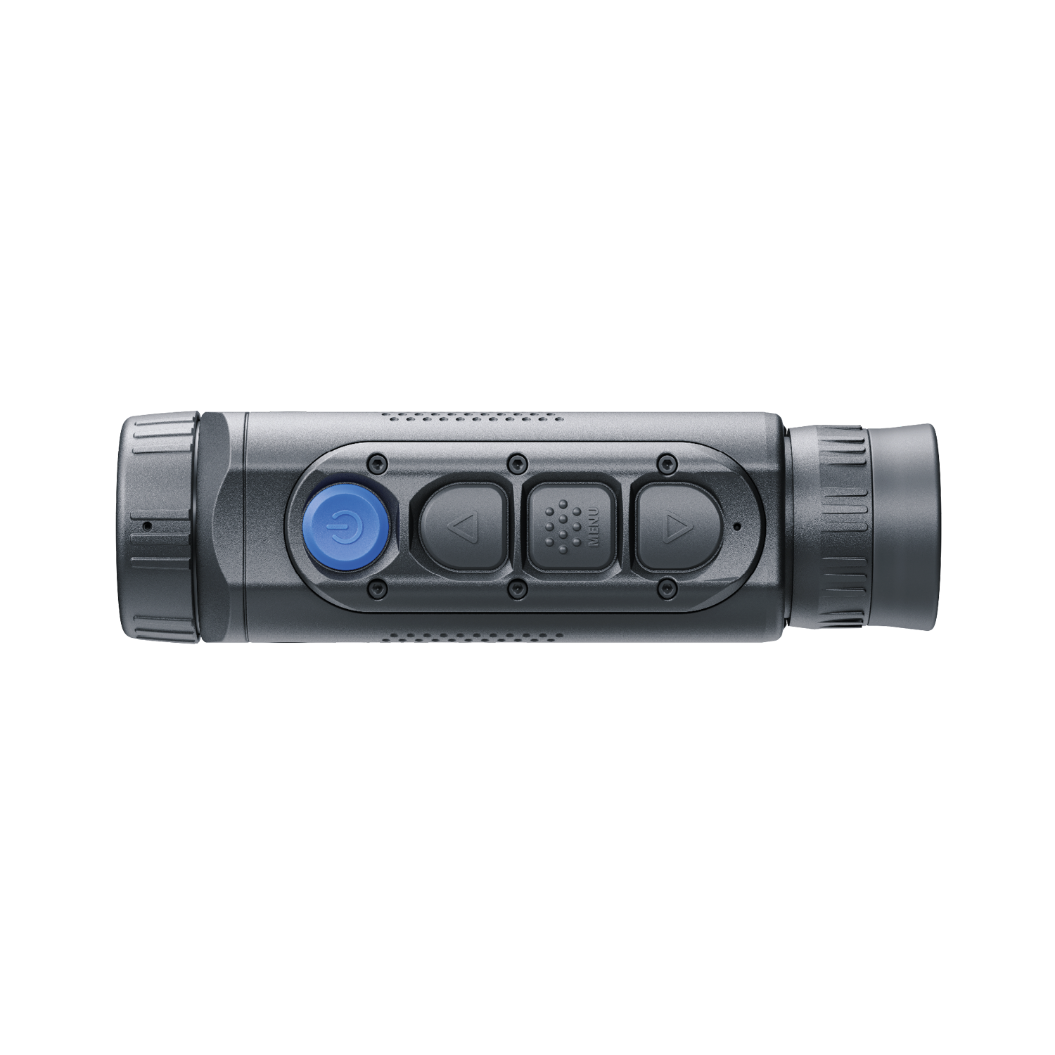 Pulsar Axion Compact XQ30 PRO thermal imaging monocular by TJACKS, showing the device with its compact design and control buttons.