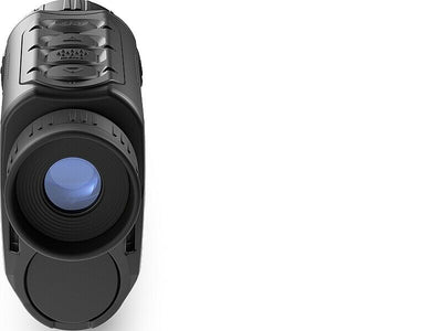TJACKS Pulsar Axion Key XM30 thermal monocular showing its compact design and thermal imaging lens for outdoor observation
