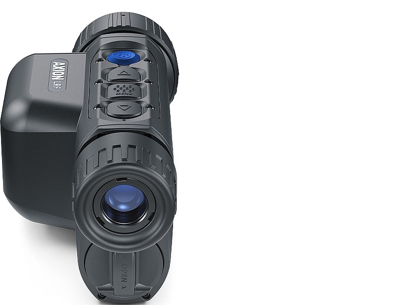TJACKS Pulsar Axion LRF XQ38 thermal monocular showing its compact design and thermal imaging lens.