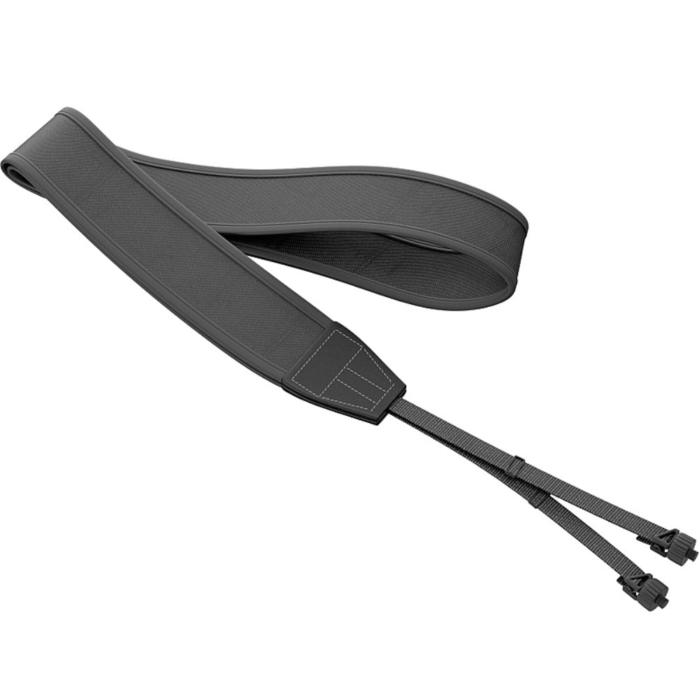 TJACKS Pulsar neck strap, adjustable black strap with metal clips, designed for secure camera or equipment attachment.