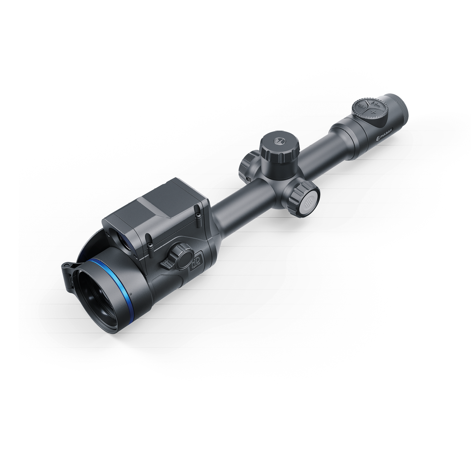 TJACKS Pulsar Thermion 2 LRF XL50 thermal rifle scope showing digital display and ergonomic design for precision shooting