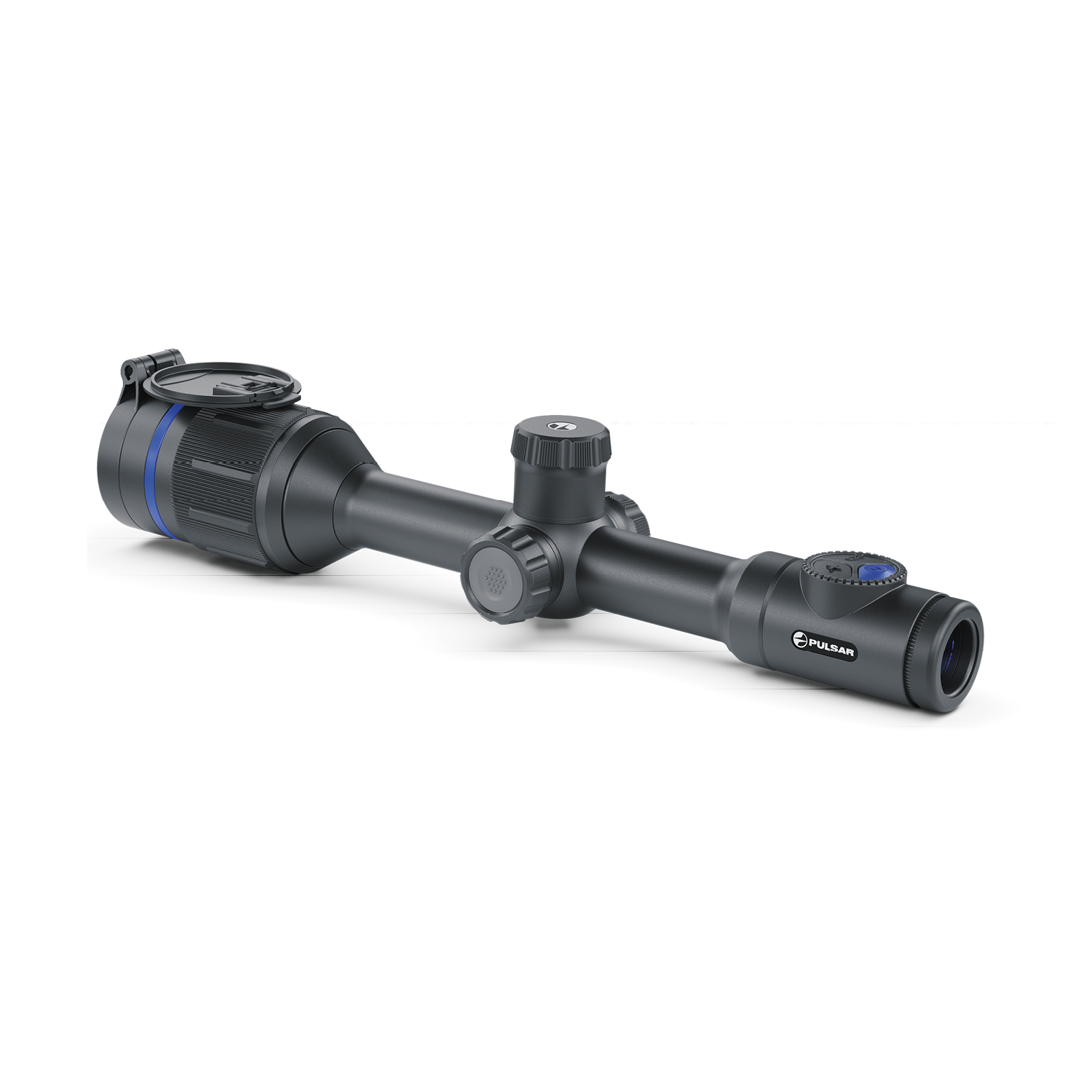 TJACKS Pulsar Thermion 2 XG50 thermal rifle scope with high-resolution thermal imaging and adjustable zoom for hunting or tactical use.