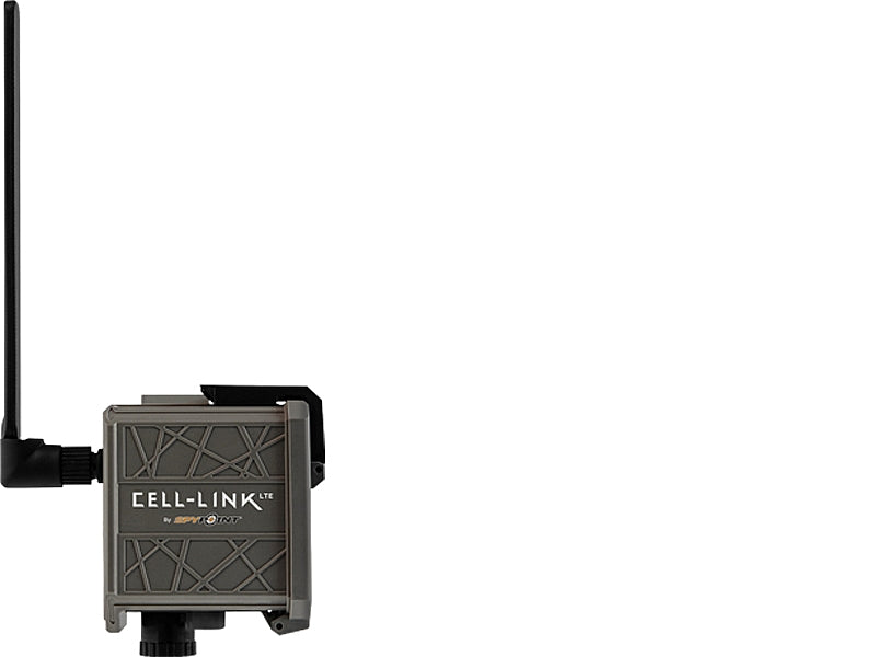 TJACKS SPYPOINT Cell-Link turns any trail camera into a SPYPOINT camera, shown connected to a trail camera in the image.