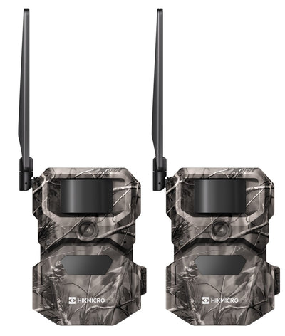 ELITE HIKMICRO T16 940nm night vision trail cameras twin pack with dual 18650 batteries, designed for wildlife monitoring and security.