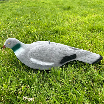 Extra Large Magnum Flocked Pigeon Decoy Shell by WINDY, realistic bird decoy for hunting or outdoor wildlife activities.