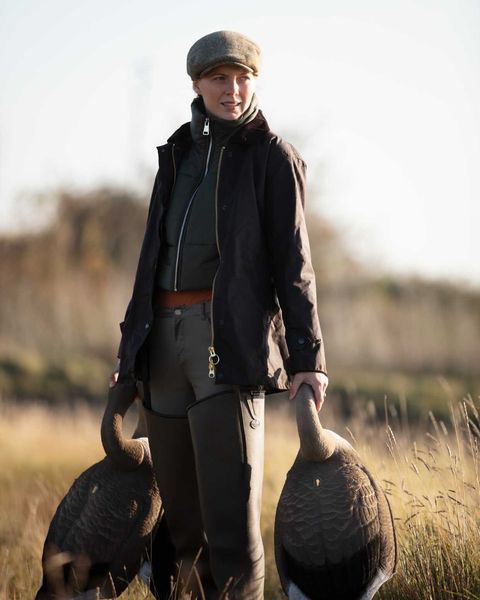 Life-size WINDY flocked Greylag and Pinkfoot Goose decoy shells, stackable for easy storage and realistic hunting decoys.