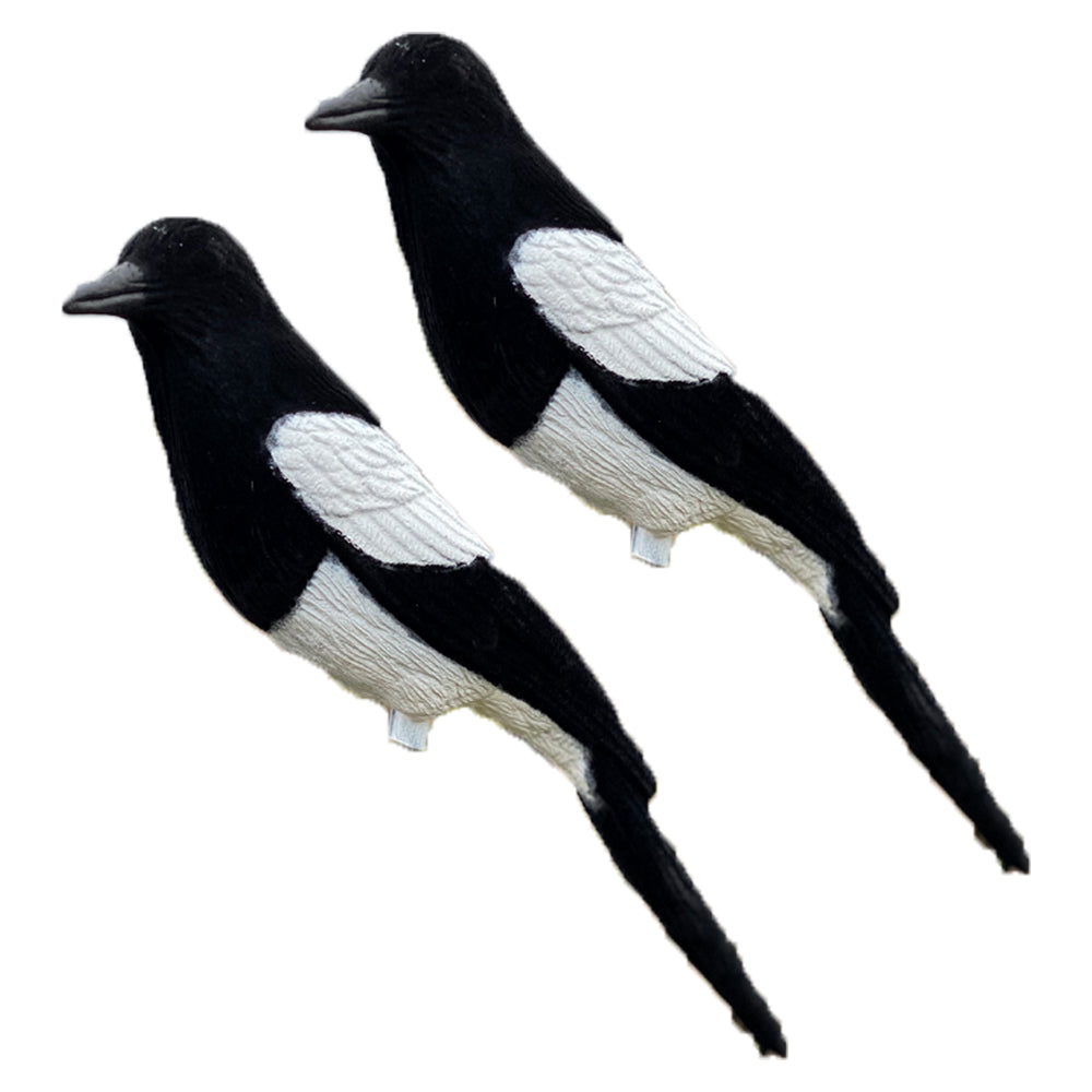High definition flocked magpie full-bodied decoy by WINDY, realistic bird decoy for hunting or birdwatching.