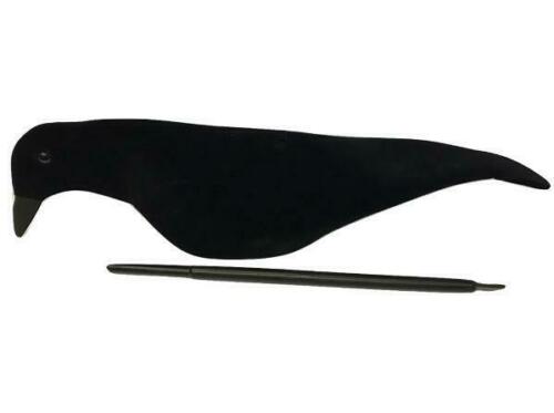 Lightweight WINDY Neoprene Crow Decoys with realistic detailing and rocker peg for easy placement and stability in water.