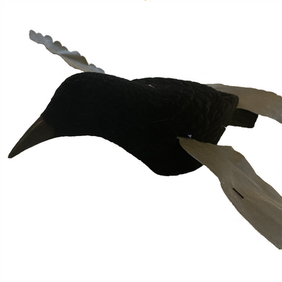 Windy Proflap Crow Decoy for magnets and bouncers, realistic bird decoy with detailed feathers and lifelike appearance.