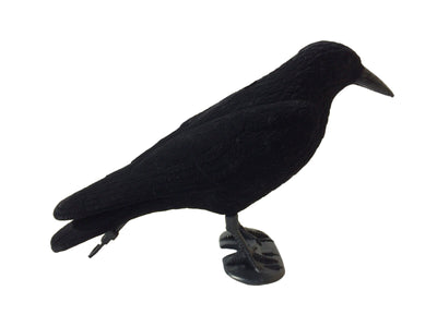 Whole body flocked crow decoys by WINDY, realistic black bird decoys for hunting or bird control, shown in natural pose.