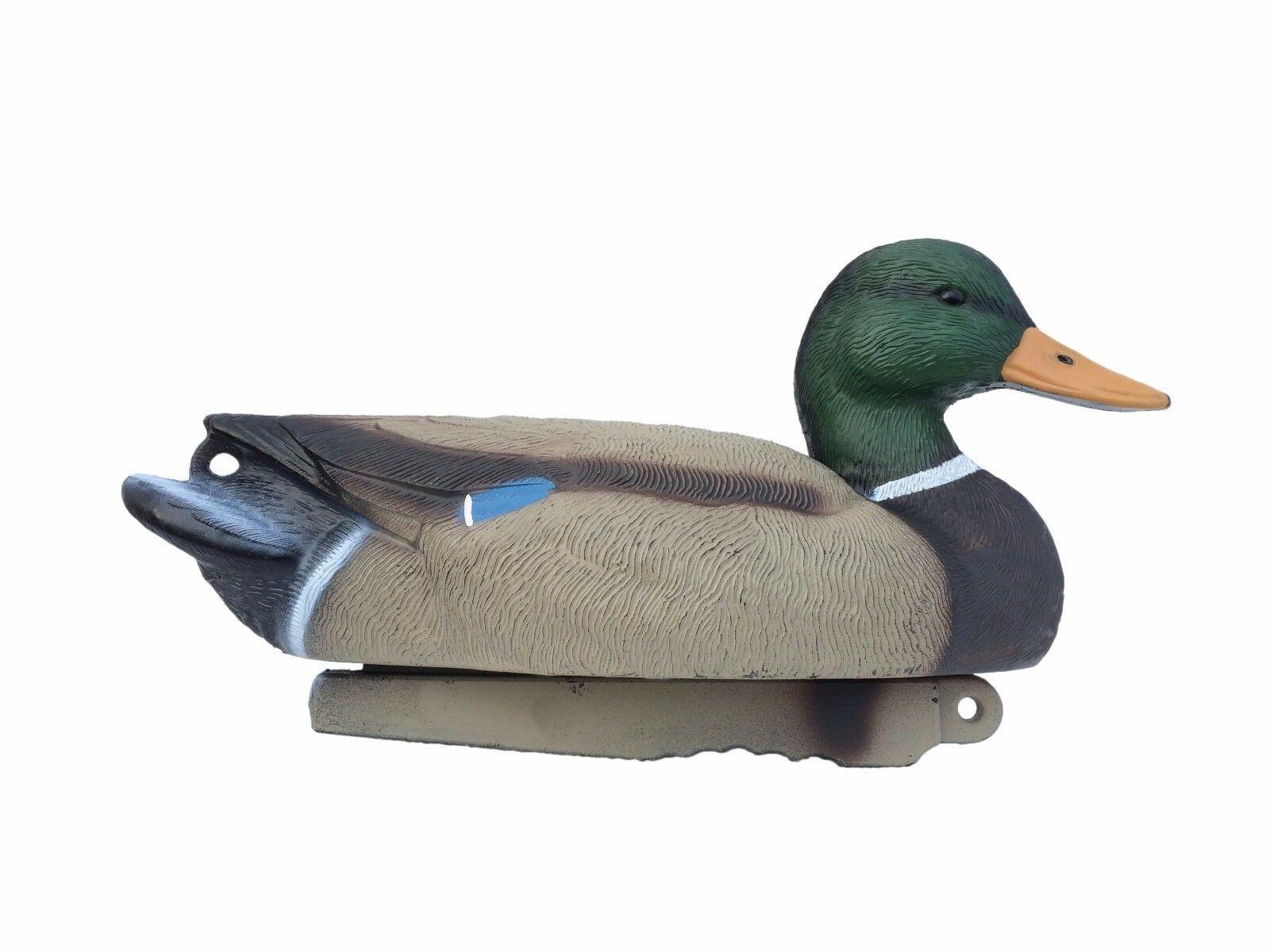 Lifesize floating HD full body mallard decoy by WINDY, realistic male drake duck decoy for hunting or decoration.