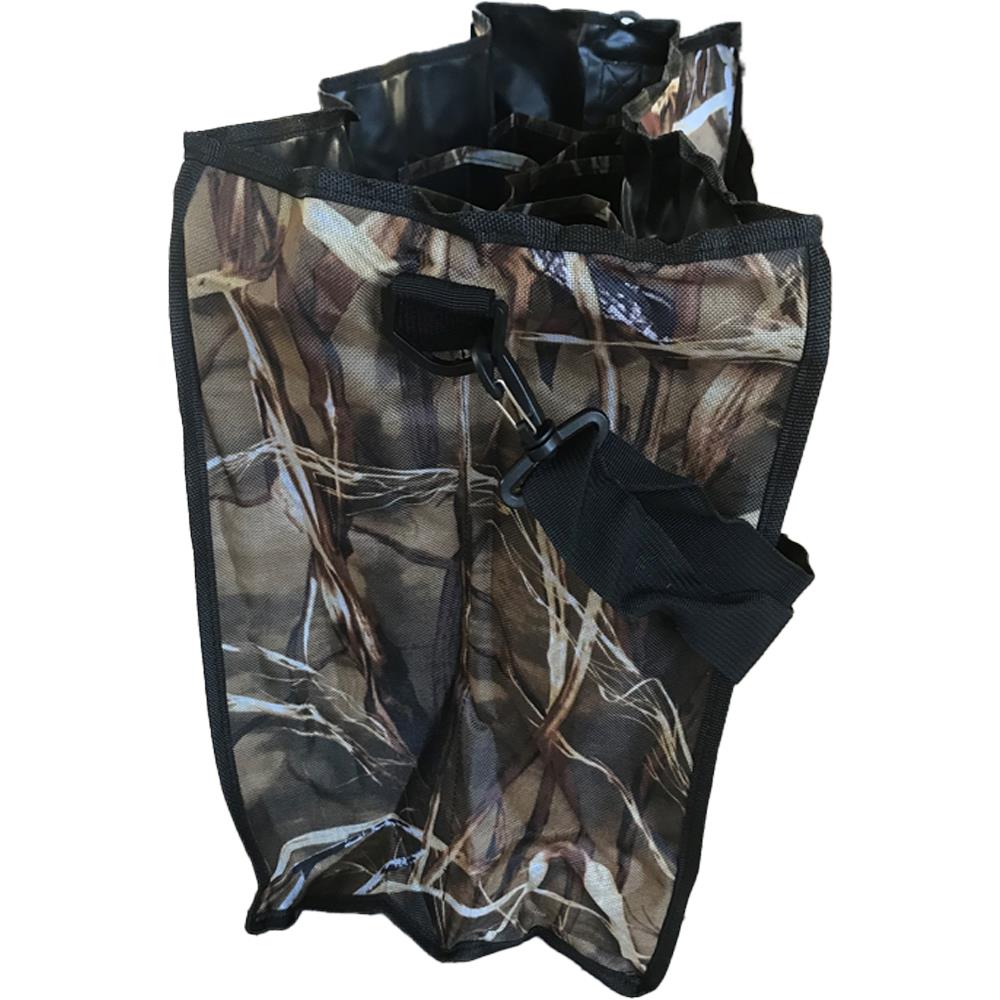 Windy decoy carry bag with camouflage section holder for easy transport and storage of hunting decoys.