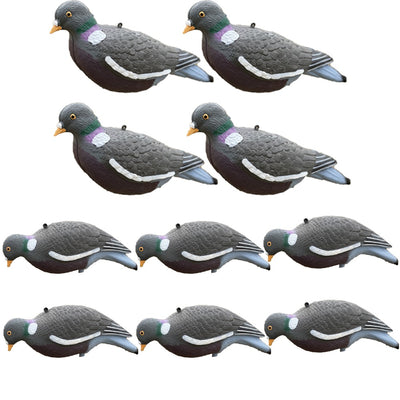 Windy HD pigeon decoy kit showing realistic pigeon decoys for outdoor bird hunting or pest control.