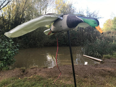 Windy Flapping Mallard Duck Decoy for hunting or decoration, realistic design with moving wings to attract waterfowl.